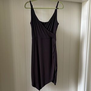 Gold Ray Brand Chic Asymmetrical Black Dress Medium